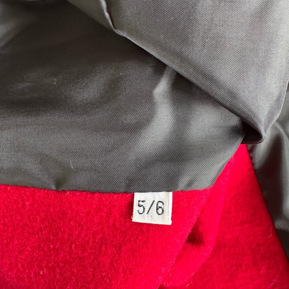 Vintage International Scene Red Wool Blazer Jacket Black Velvet Collar Cording S - Picture 13 of 13